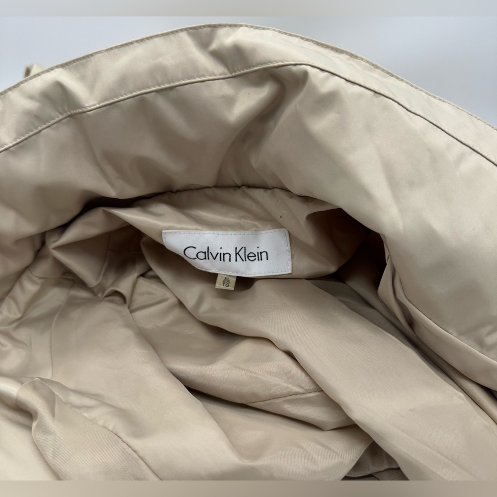 New CALVIN KLEIN Tan Wind/ Rain Trench Coat Size: XL - Picture 10 of 15